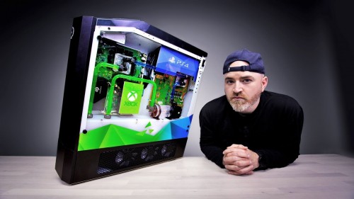 Мощный ПК, Switch, PS4 Pro и Xbox One X с жидкостным охлаждением объединили в одном корпусе — видео   Мощный ПК, Switch, PS4 Pro и Xbox One X с жидкостным охлаждением объединили в одном корпусе — видео